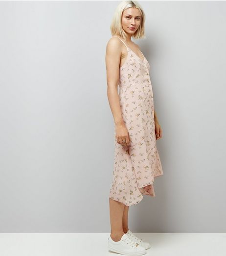 Cameo Rose Shell Pink Floral Print Slip Dress | New Look