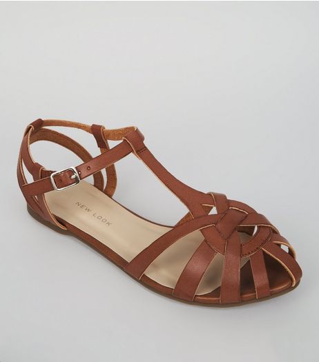Tan Gladiator Flat Sole Sandals | New Look