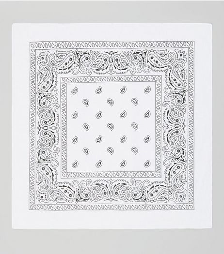 White Paisley Print Bandana | New Look