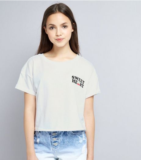 Teens White Sweetheart Logo T-Shirt | New Look