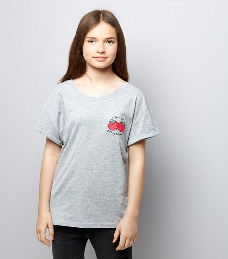 Teens Grey Tomatoes Slogan T-Shirt | New Look