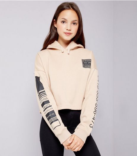 Teens Stone Number Print Sleeve Hoodie | New Look