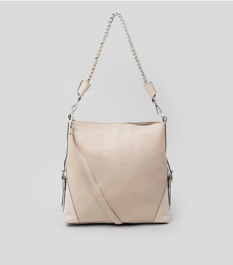 Cream Textured Oversized Shoulder Bag | New Look
