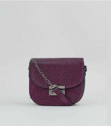 Purple Glitter Cross Body Bag | New Look
