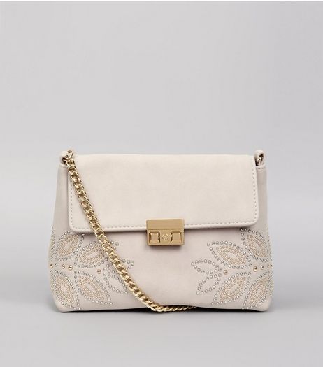 Shell Pink Stud Embellished Cross Body Bag | New Look