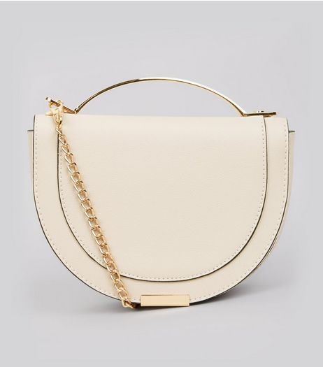 Shell Pink Curve Metal Trim Shoulder Bag | New Look