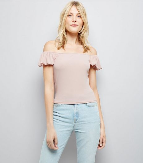 Pink Bardot Neck T-Shirt | New Look
