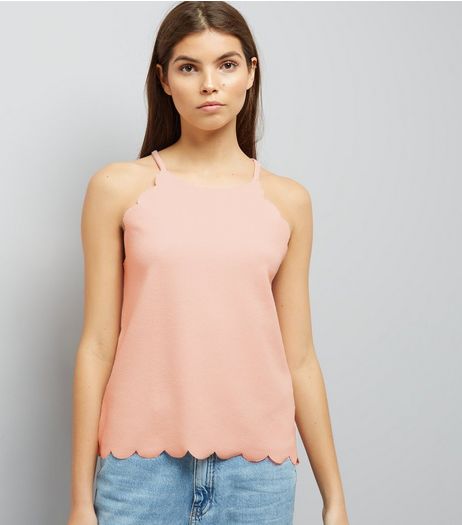 Pink Scallop Hem Cami Top | New Look