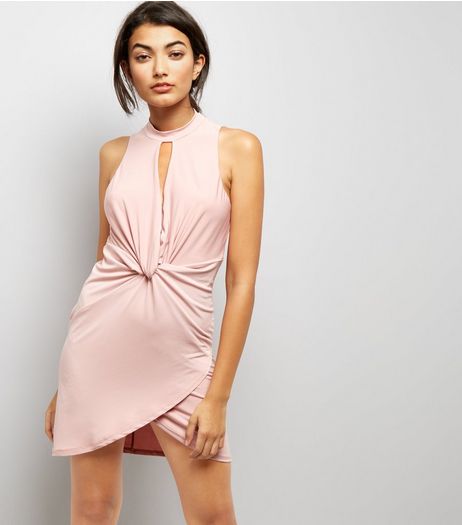 Pink Twist Waist Bodycon Dress | New Look