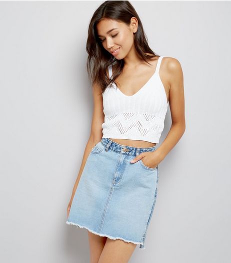 White Crochet Bralet | New Look