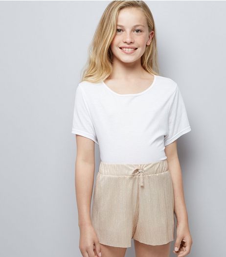 Teens Pink Pleated Shorts | New Look
