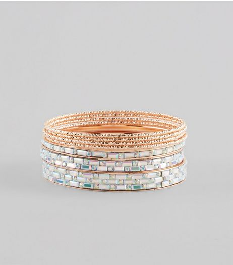 Gold Bead Detail Bangle Pack | New Look