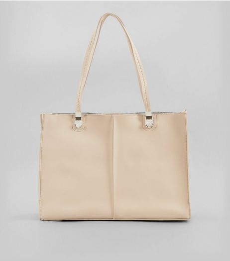 Nude Structured Tote Bag | New Look