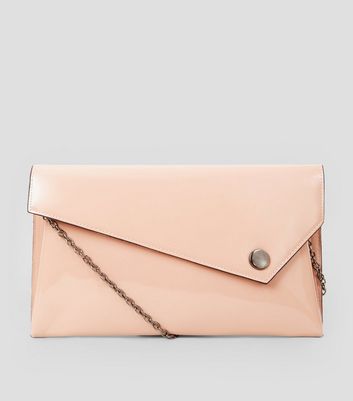 pink patent leather clutch