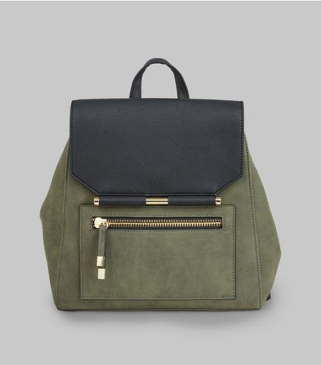 Khaki Metal Trim Backpack | New Look