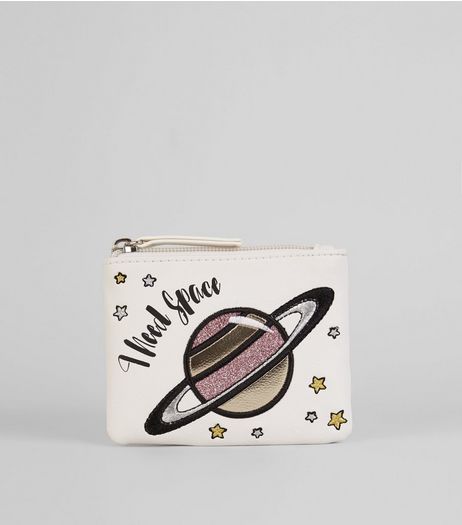 White 'I Need Space' Coin Purse | New Look