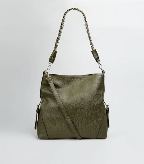 Khaki Textured Oversized Shoulder Bag | New Look