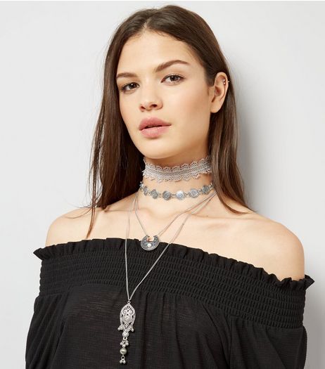 Silver Antique Layered Necklace | New Look