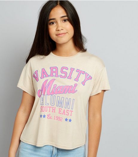Teens Stone Printed Miami Slogan T-Shirt | New Look