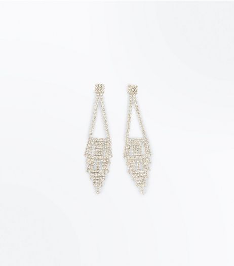 Silver Diamanté Chandelier Earrings | New Look