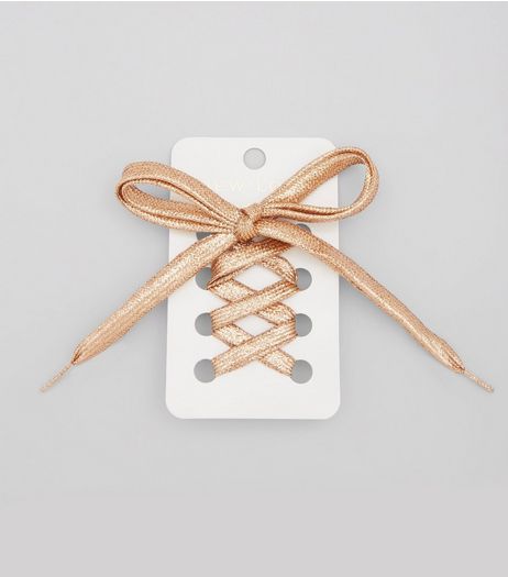 Rose Gold Metallic Shoe Laces | New Look