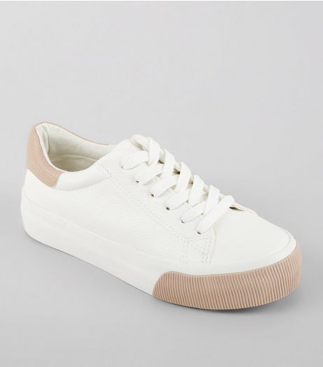 White Contrast Panel Chunky Sole Trainers | New Look