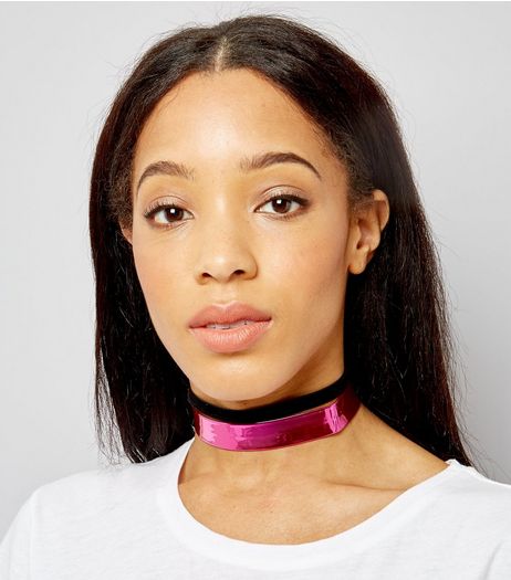 2 Pack Pink and Black Choker | New Look
