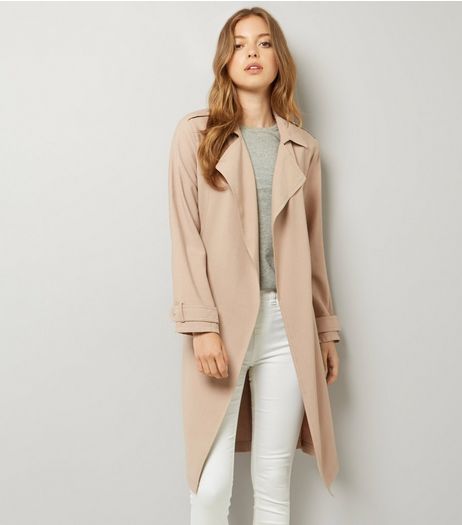 Stone Tie Waist Mac | New Look