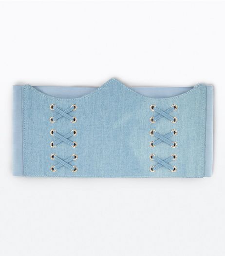 Denim Curved Hem Corset Belt | New Look