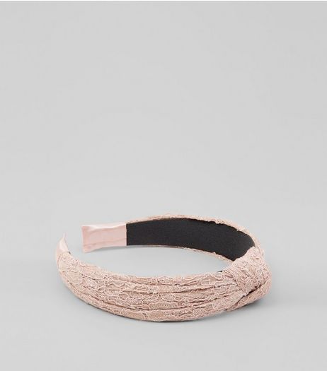 Nude Lace Knot Headband | New Look