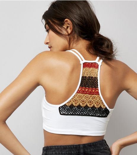 White Crochet Back Bralet | New Look