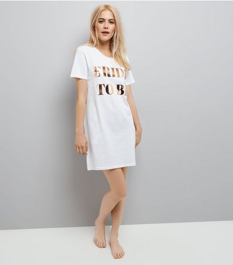 White Oversized Bride To Be Night Dress | New Look