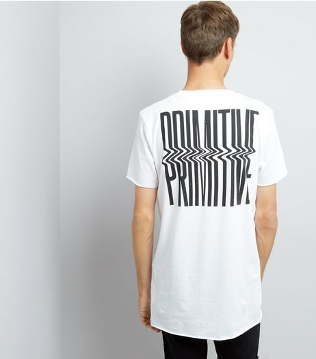 White Primitive Print T-Shirt | New Look