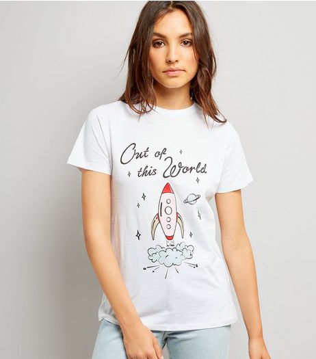 White Out Of This World T-Shirt | New Look