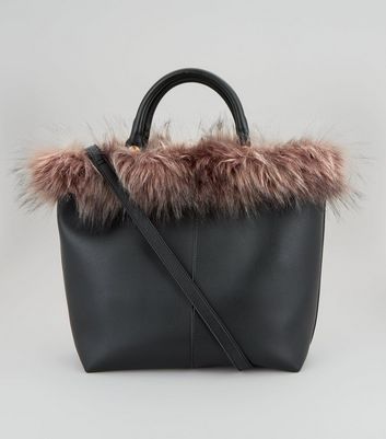 new look faux fur bag