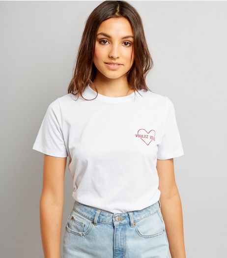 White Voulez Vous Print T-Shirt | New Look