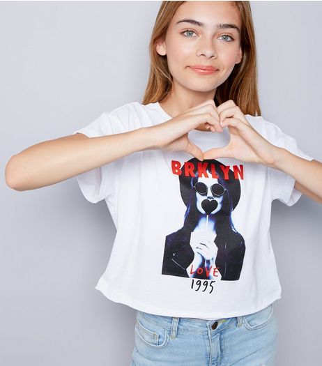 Teens White Brooklyn Graphic Print T-Shirt | New Look