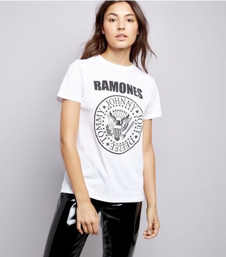 White Ramones Logo T-Shirt | New Look