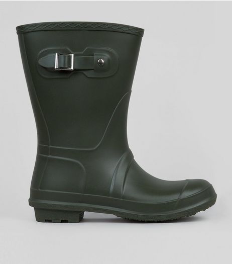 Khaki Mid Calf Wellies | New Look