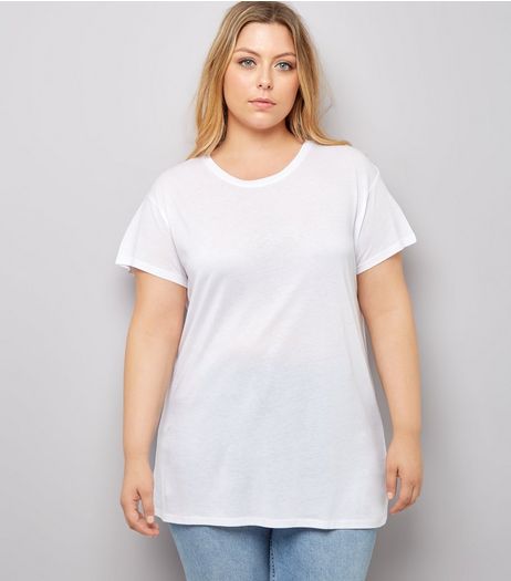 Curves White Oversized T-Shirt | New Look