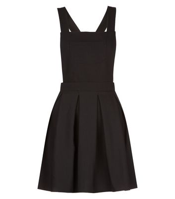 Black Pleated Pinafore Dress