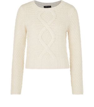 Cream Chunky Cable Knit Cropped Jumper