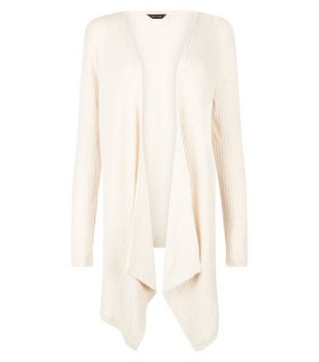 Cream Fine Knit Waterfall Cardigan