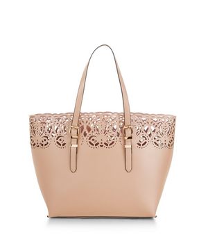 Pink Laser Cut Out Shopper Bag