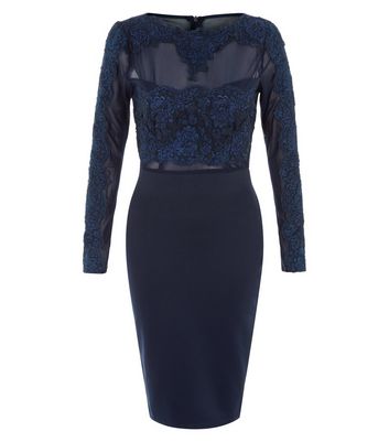 AX Paris Navy Lace Top Midi Dress