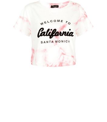 Pink California Tie Dye Crop Top