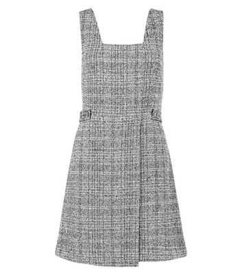Grey Flecked Pinafore Dress