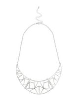 Silver Geo Cut Out Torque Necklace