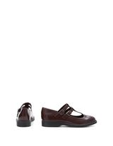 Burgundy Chunky Double T-Bar Strap Shoes