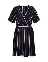 New Look blue stripe wrap front dress